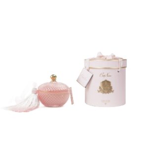 נר יוקרתי עגול ART DECO ורוד