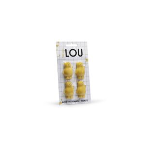 סט 4 מגנטים LOU צהוב
