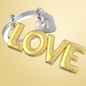 מחזיק מפתחות LOVE זהב