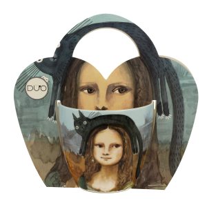 מאג Mona lisa with a cat