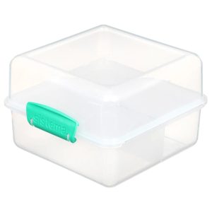 קופסת אוכל מרובעת מחולקת שקופה 1.4 ליטר - Sistema